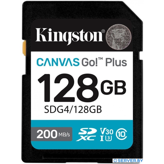 Карта памяти Kingston Canvas Go! Plus SDXC 128GB SDG4/128GB. Фото 1