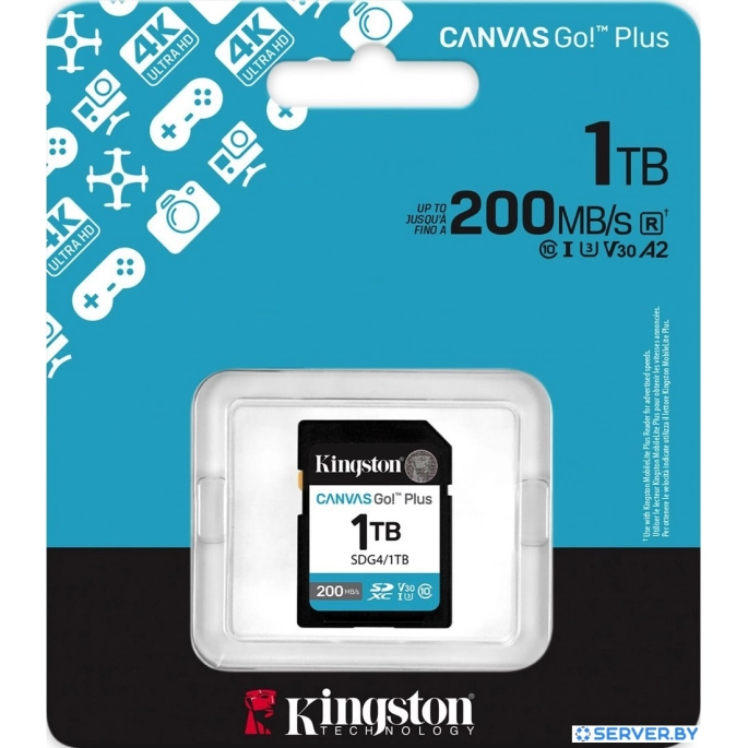 Карта памяти Kingston Canvas Go! Plus SDXC 1TB SDG4/1TB. Фото 3