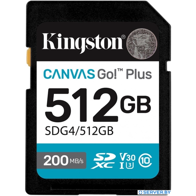 Карта памяти Kingston Canvas Go! Plus SDXC 512GB SDG4/512GB. Фото 1