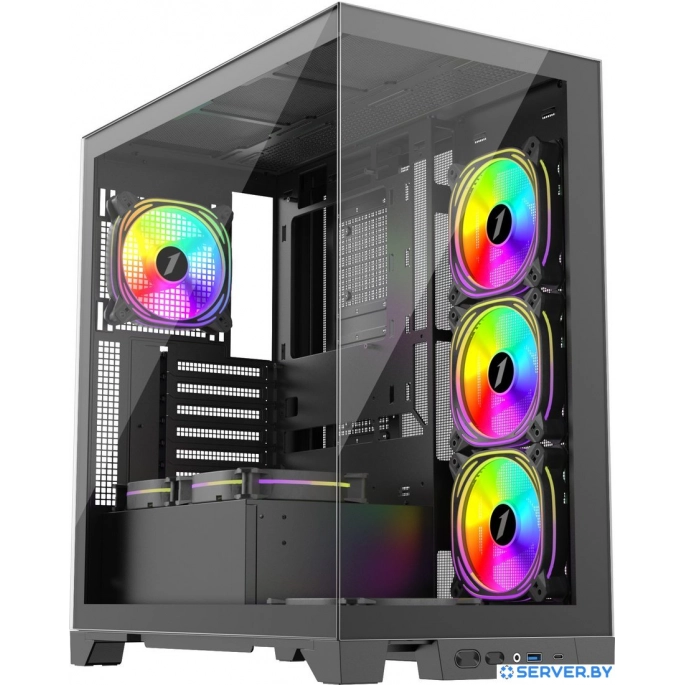 Корпус 1stPlayer Mi8 MI8-BK-3FC7R-1FC7 (черный). Фото 1