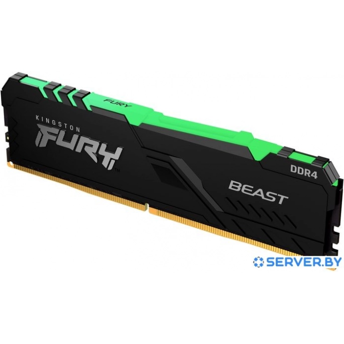 Оперативная память Kingston FURY Beast RGB 16GB DDR4 PC4-25600 KF432C16BB1A/16. Фото 1