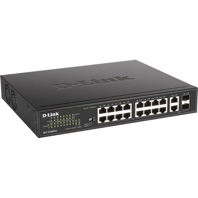 Коммутатор D-Link DES-1018MPV2/A1A. Фото 2