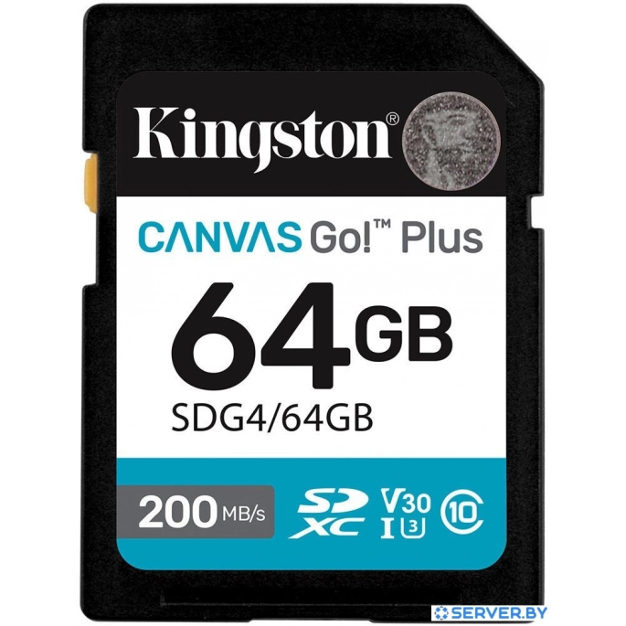 Карта памяти Kingston Canvas Go! Plus SDXC 64GB SDG4/64GB. Фото 1