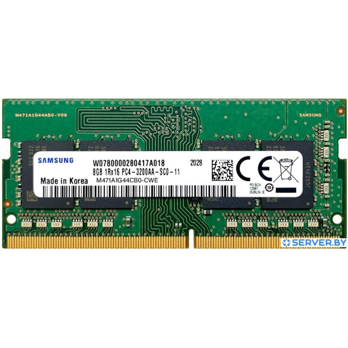 Оперативная память Samsung 8ГБ DDR4 SODIMM 3200 МГц M471A1G44CB0-CWE. Фото1
