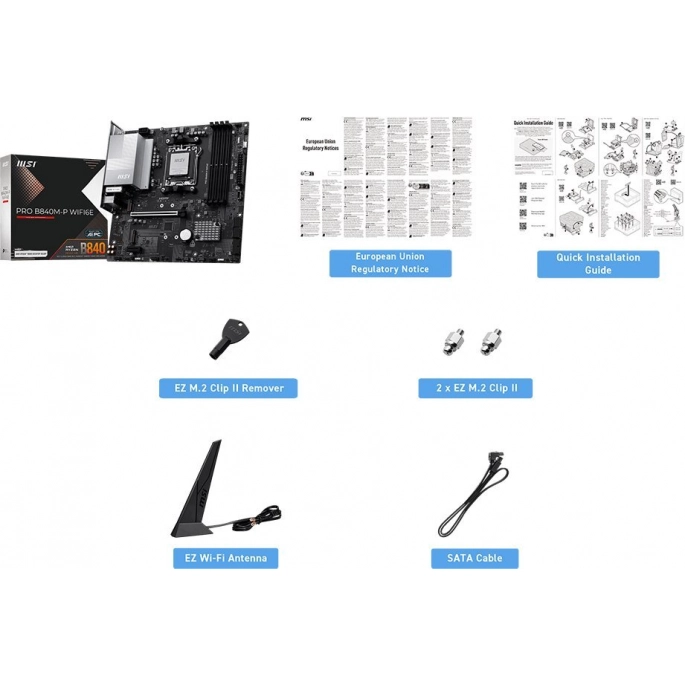 Материнская плата MSI Pro B840M-P WiFi6E. Фото 2
