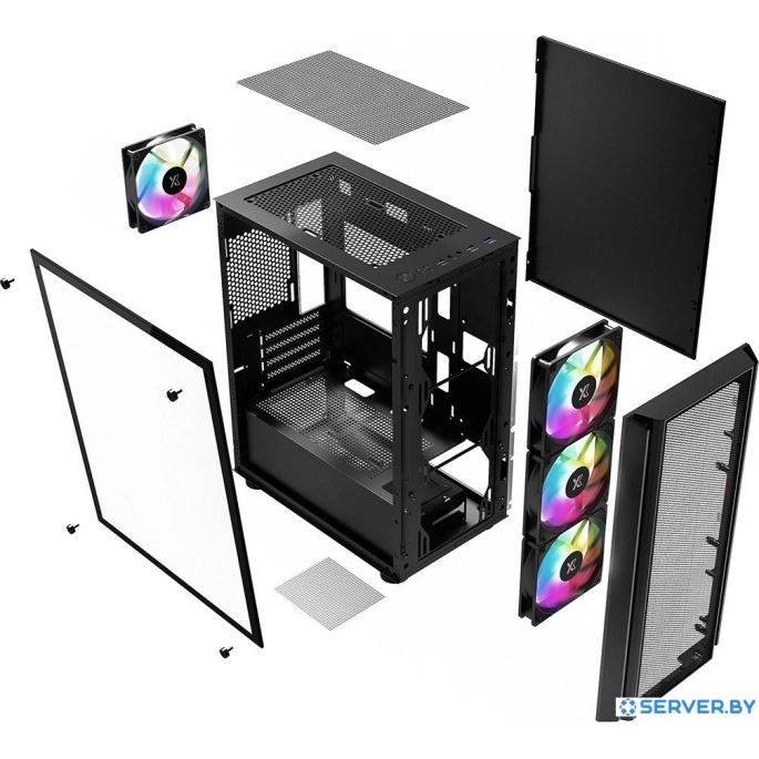 Корпус XASTRA A402M 4FRGB (черный). Фото 5