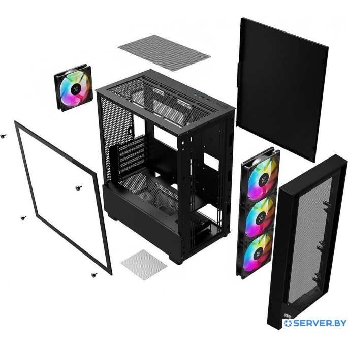 Корпус XASTRA A401M 4FRGB (черный). Фото 5