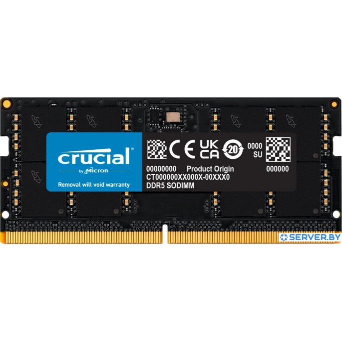 Оперативная память Crucial 16ГБ DDR5 SODIMM 5600МГц CT16G56C46S5. Фото 1