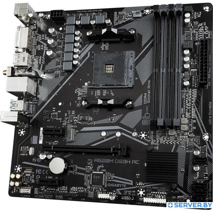 Материнская плата Gigabyte A520M DS3H AC (rev. 1.0). Фото 3