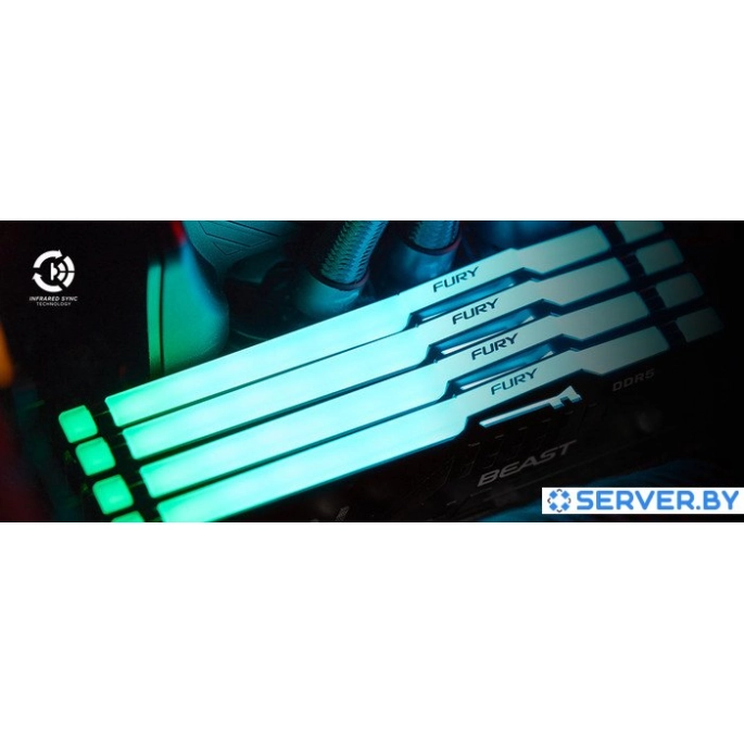 Оперативная память Kingston FURY Beast RGB 4x32ГБ DDR5 5600 МГц KF556C40BBAK4-128. Фото 5