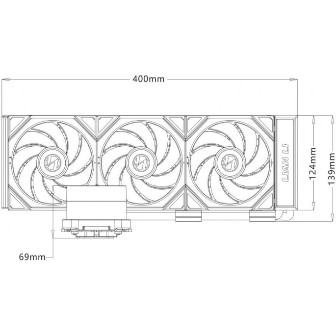 Система жидкостного охлаждения для процессора Lian Li Hydroshift II LCD-C 360TL GHS2LCD36TW G89.GHS2LCD36TW.R0. Фото 2