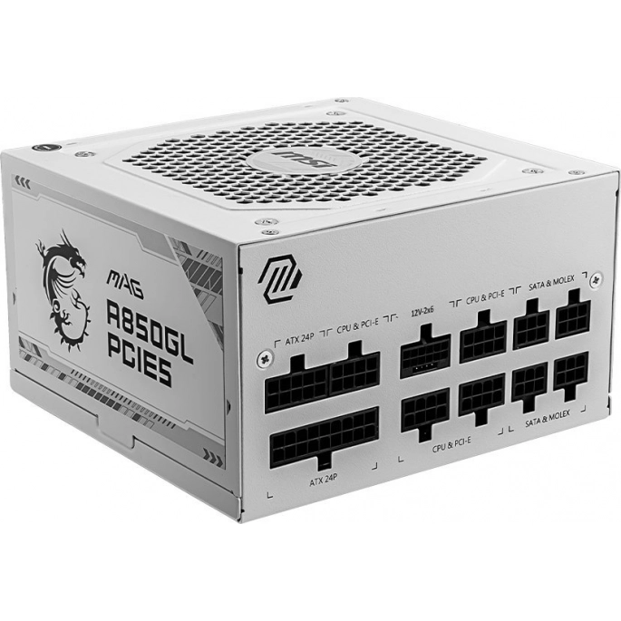 Блок питания MSI MAG A850GL PCIE5 WHITE. Фото 1