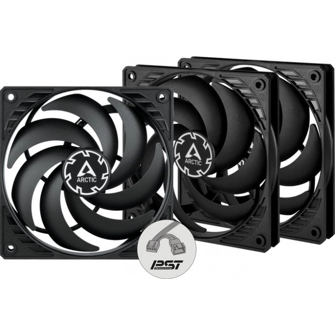 Набор вентиляторов Arctic P12 Slim PWM PST 3 PCS Value Pack ACFAN00275A. Фото1