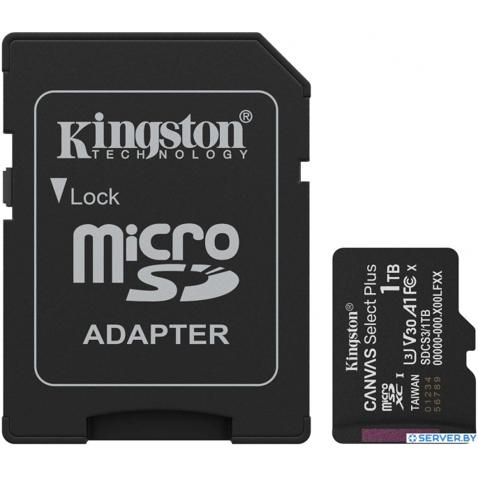 Карта памяти Kingston Canvas Select Plus microSDXC 1TB SDCS3/1TB (с адаптером). Фото 1