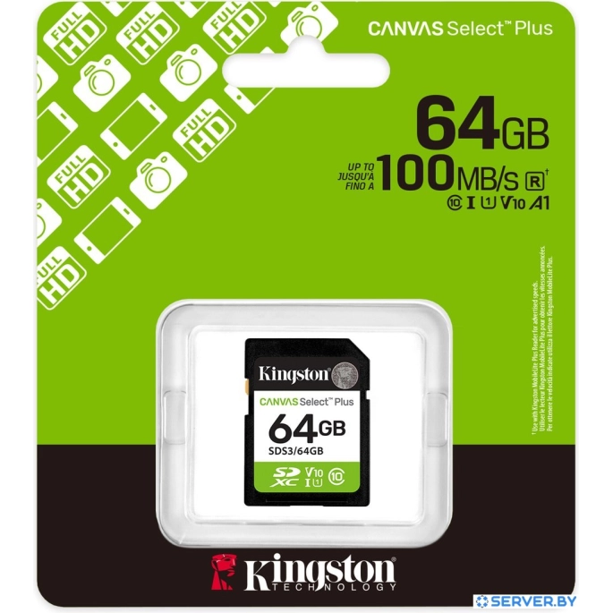Карта памяти Kingston Canvas Select Plus SDXC 64GB SDS3/64GB. Фото3