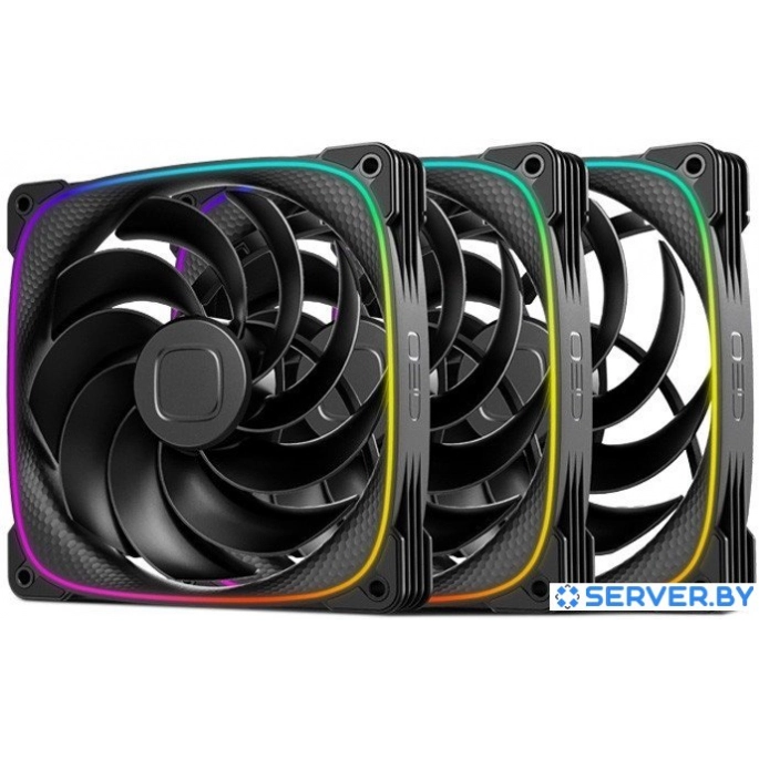 Комплект вентиляторов для корпуса Geometric Future Squama 2503R-14 Triple Pack (черный). Фото 1