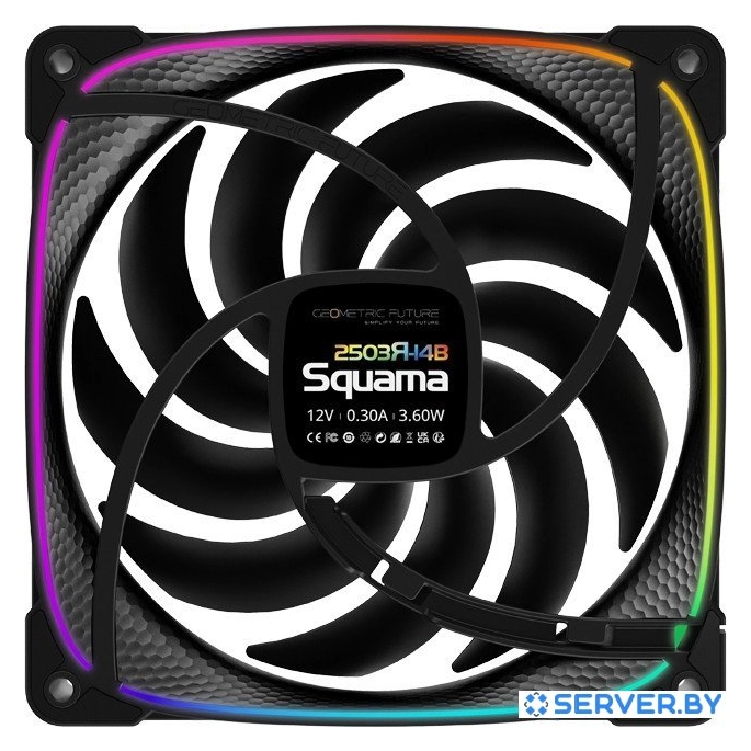 Комплект вентиляторов для корпуса Geometric Future Squama 2503R-14 Triple Pack (черный). Фото 4