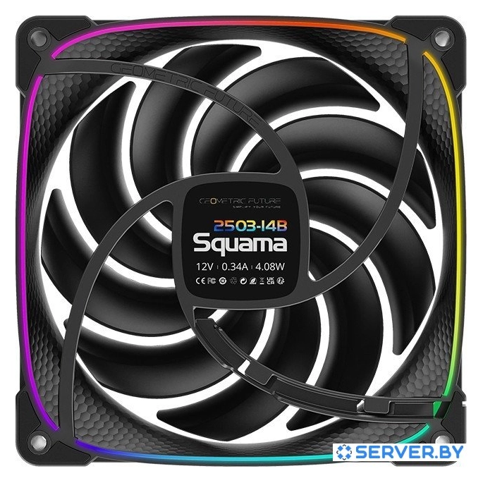 Вентилятор для корпуса Geometric Future Squama 2503-14 (черный). Фото 3