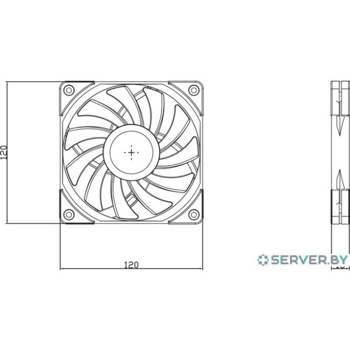 Вентилятор для корпуса Thermalright TL-C12015W-S. Фото 2