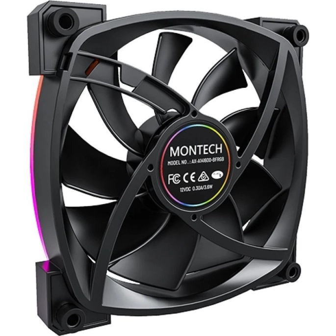 Вентилятор для корпуса Montech AX140 PWM (черный). Фото 4