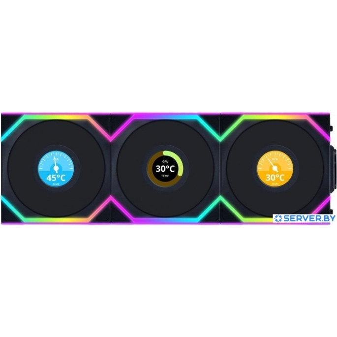 Комплект вентиляторов для корпуса с контроллером Lian Li Uni Fan SL 120 Wireless LCD Reverse G99.12RSLLCD1W3B.R0. Фото2