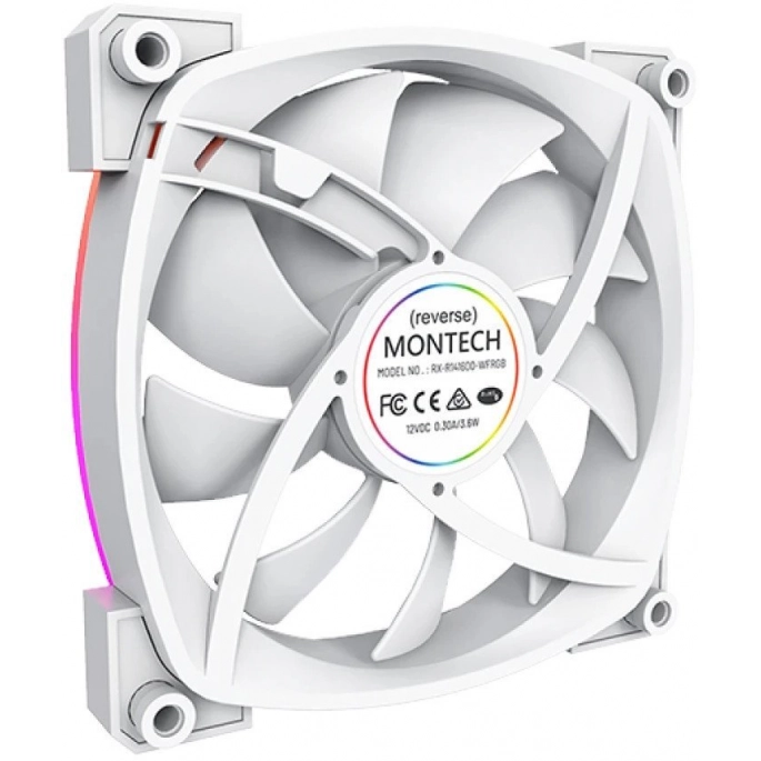 Вентилятор для корпуса Montech RX140 PWM Reverse (белый). Фото 4
