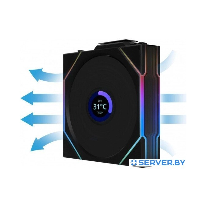 Комплект вентиляторов для корпуса с контроллером Lian Li Uni Fan TL 120 Wireless Reverse 12RTLLCD1W3B G99.12RTLLCD1W3B.R0. Фото4