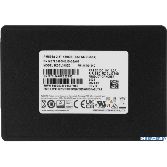 SSD Samsung PM893A 480GB MZ7L3480HEJD-00A07. Фото 1