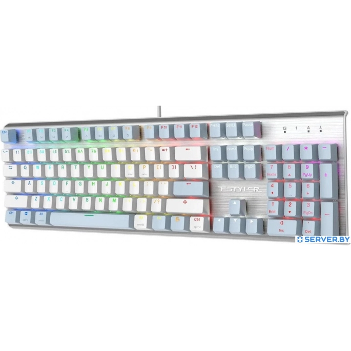 Клавиатура A4Tech Fstyler FS100 Neon (серебристый/голубой). Фото 4