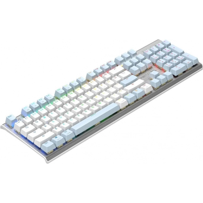 Клавиатура A4Tech Fstyler FS100 Neon (серебристый/голубой). Фото 5