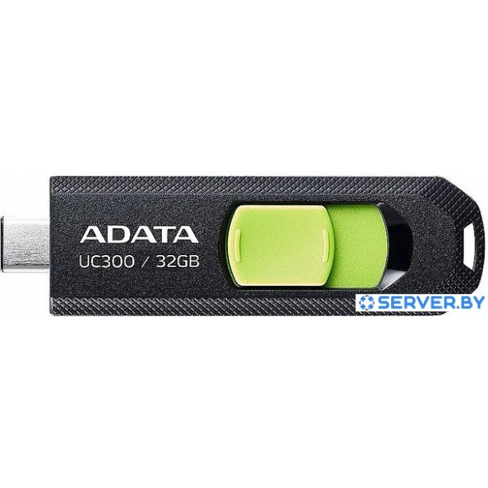 USB Flash ADATA UC300 32GB (черный/зеленый). Фото 1