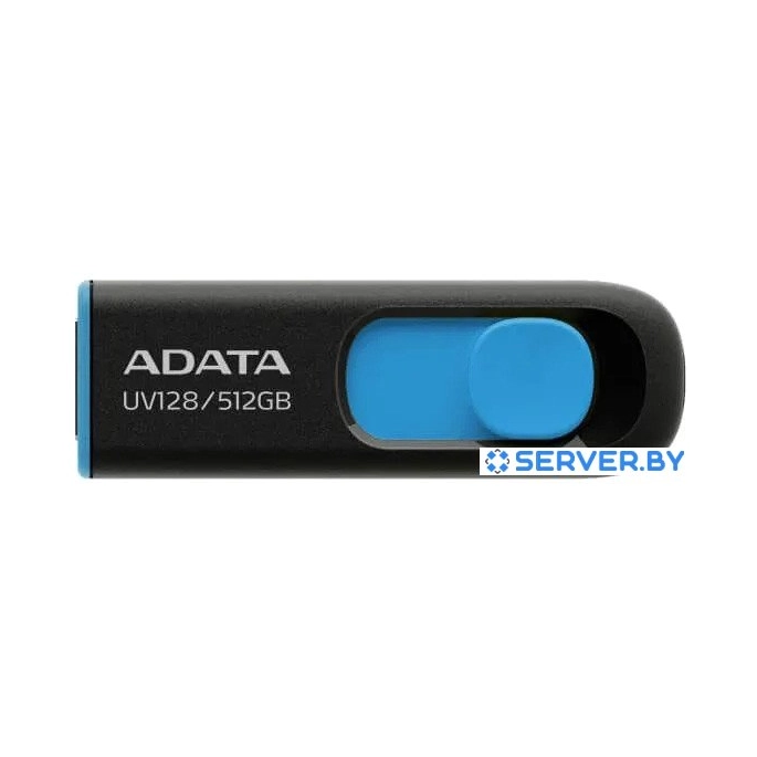 USB Flash ADATA DashDrive UV128 512GB (черный/синий). Фото 1