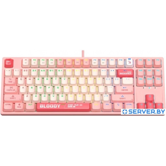 Клавиатура A4Tech Bloody S87 Energy Pink (Bloody BLMS Red Plus). Фото 1