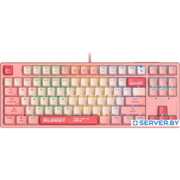 Клавиатура A4Tech Bloody S87 Energy Pink (Bloody BLMS Red Plus). Фото 2