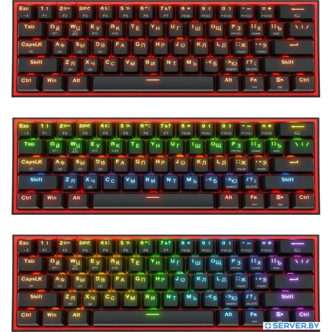 Клавиатура Redragon Fizz Pro (черный/красный). Фото 2