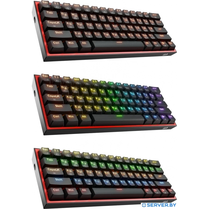 Клавиатура Redragon Fizz Pro (черный/красный). Фото 4