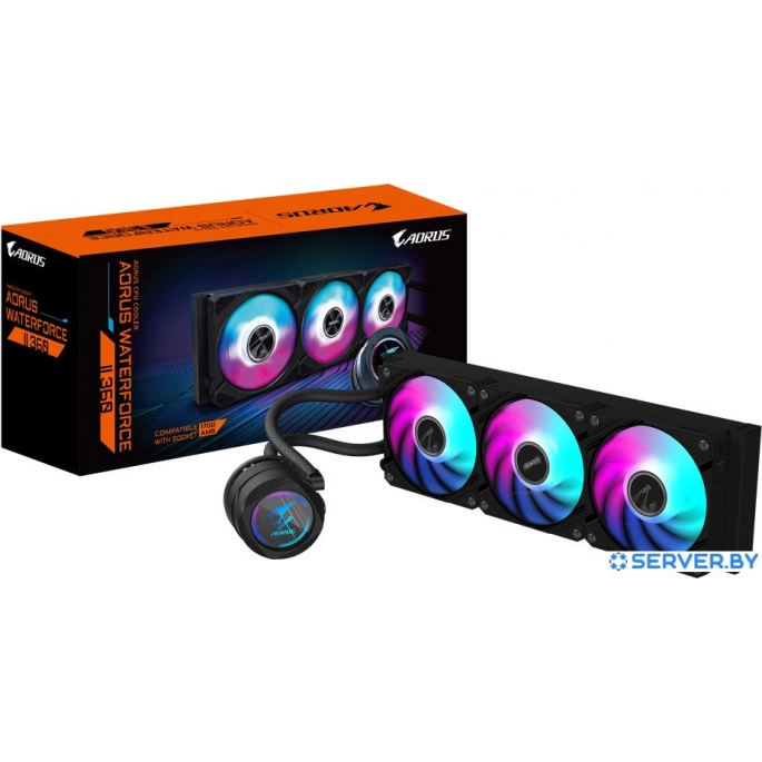Жидкостное охлаждение для процессора Gigabyte Aorus Waterforce II 360. Фото 5