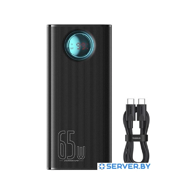Внешний аккумулятор Baseus Amblight Digital Display Fast Charge Power Bank 65W 26800mAh (черный). Фото 5