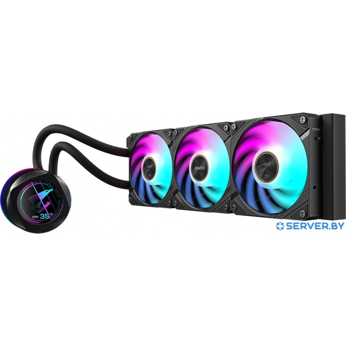 Жидкостное охлаждение для процессора Gigabyte Aorus Waterforce X II 360. Фото 2
