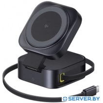 Сетевое зарядное Baseus PicoGo Series 2-in-1 Magnetic Wireless Charger Qi2 67W P10276800123-00 (черный)