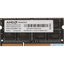 Оперативная память AMD Radeon 8ГБ DDR3 SODIMM 1333 МГц R338G1339S2S-UO