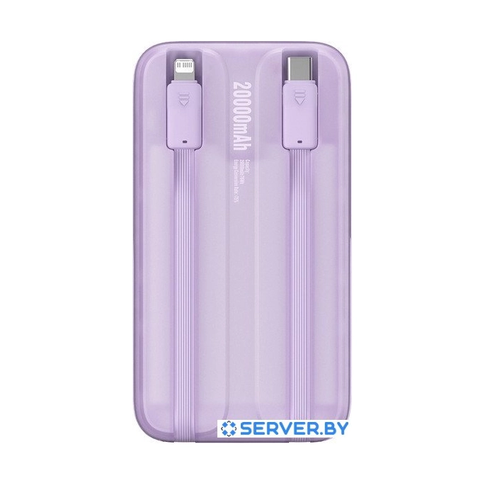 Внешний аккумулятор Baseus Comet Series Dual-Cable Digital Display Fast Charge Power Bank 22.5W 20000mAh (сиреневый). Фото3
