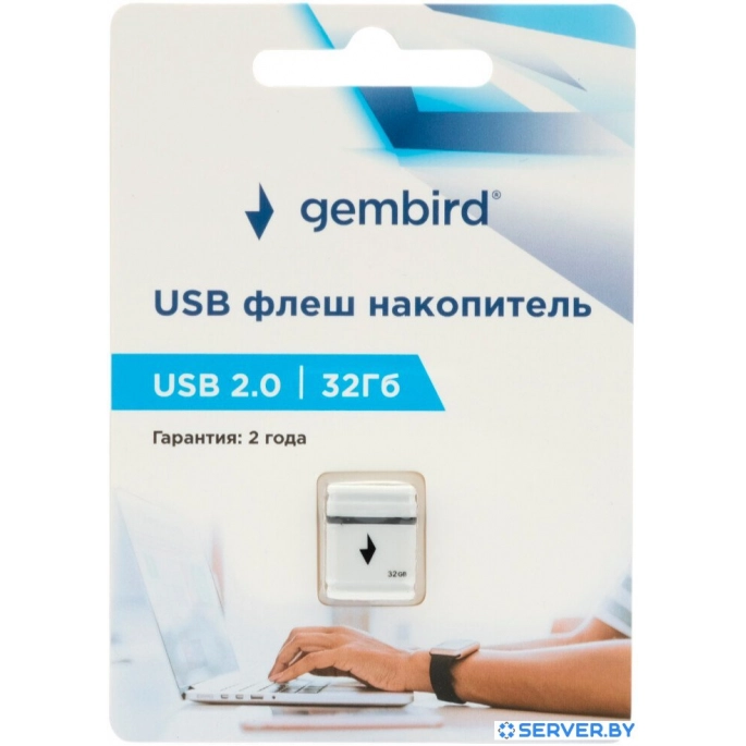 USB Flash Gembird GFL-2.0-32mini 32Gb (белый). Фото 4