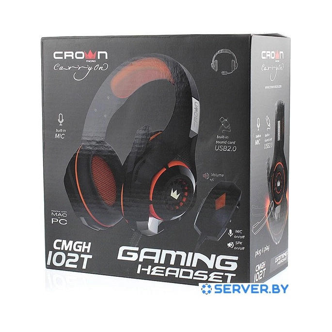 Наушники CrownMicro CMGH-102T USB (оранжевый). Фото4