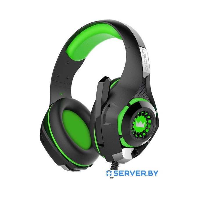 Наушники CrownMicro CMGH-102T USB (зеленый). Фото1