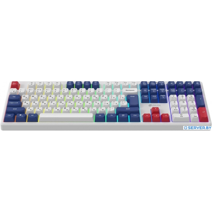 Клавиатура Оклик 725G (белый/красный). Фото2