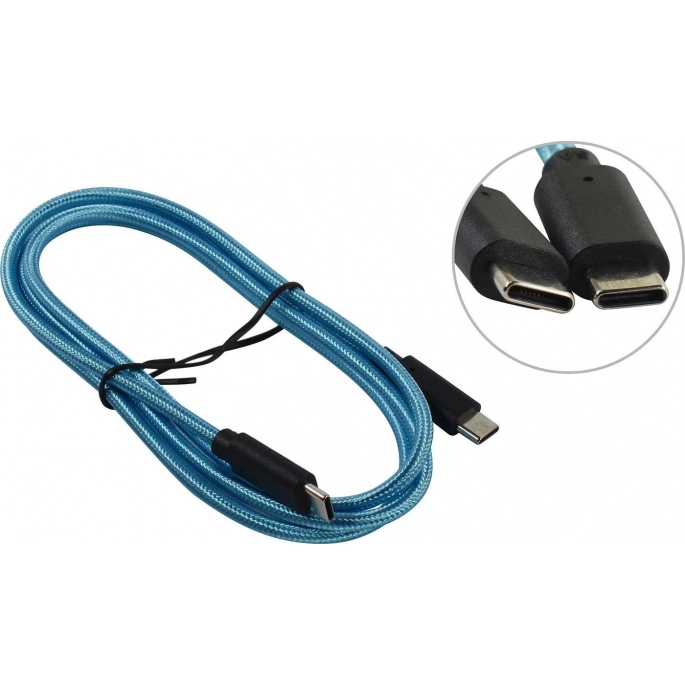 Кабель 5bites TC203-112G USB Type-C - USB Type-C (1.2 м, голубой). Фото1