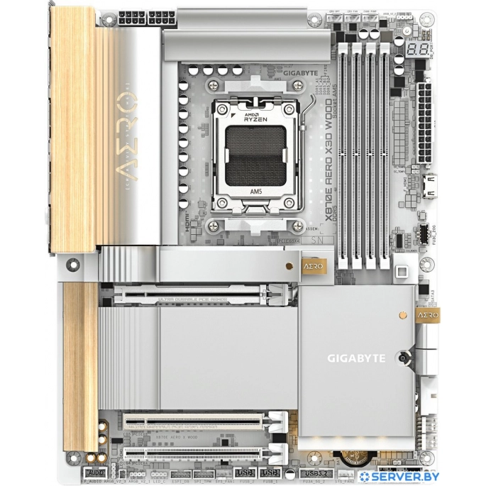 Материнская плата Gigabyte X870E Aero X3D Wood. Фото1