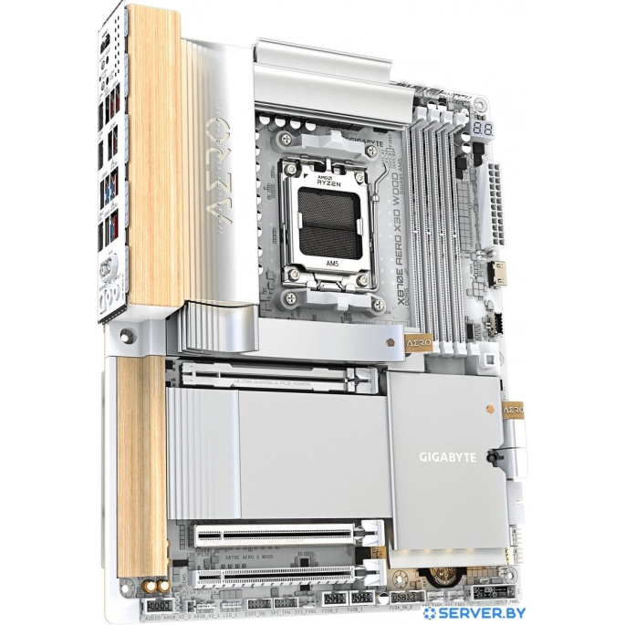 Материнская плата Gigabyte X870E Aero X3D Wood. Фото2