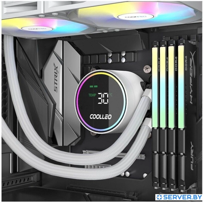 Система жидкостного охлаждения для процессора Coolleo Ice Fairy Dig 240 Lite (белый). Фото4